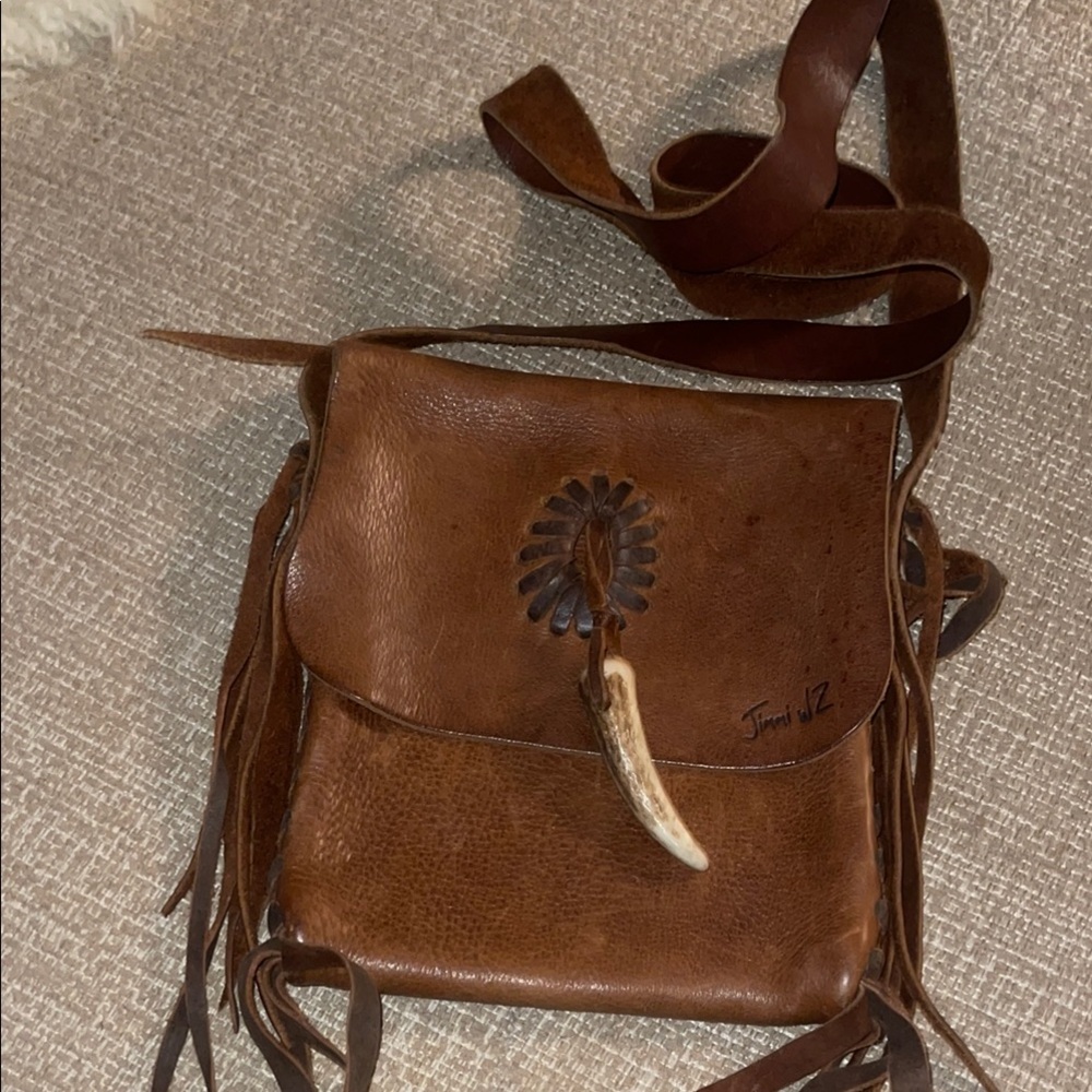 Brown Leather Jimmi Wz Fringe Crossbody Bag NWOT
